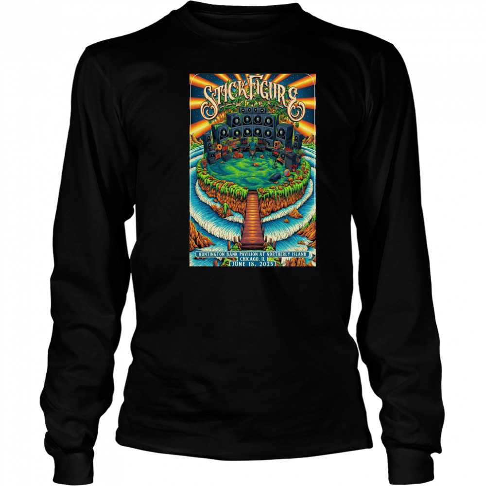 Stick Figure Chicago IL June 18 2025 Poster T-Shirt Long Sleeved