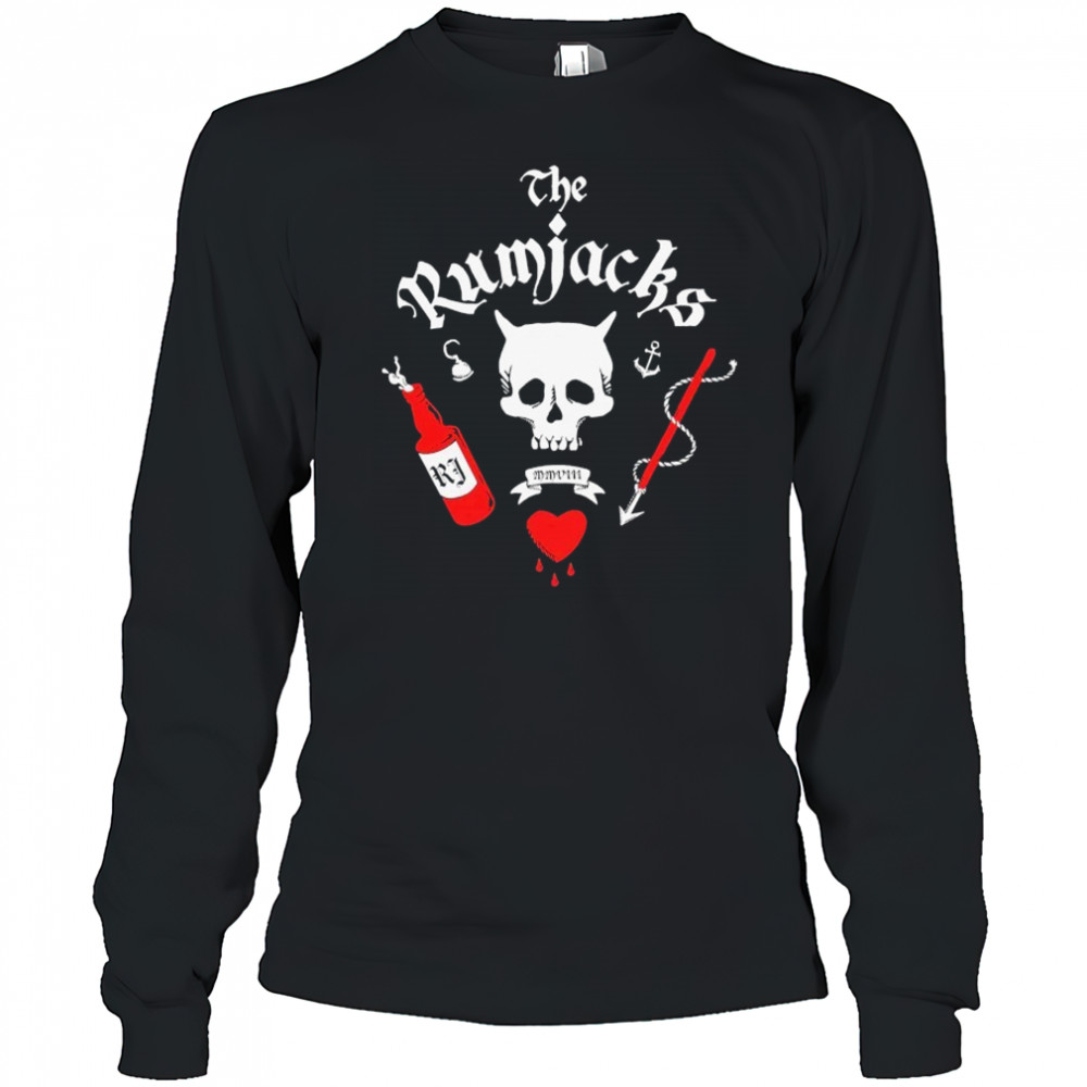 The Rumjacks Blackbeard Skull T-shirt Long Sleeved