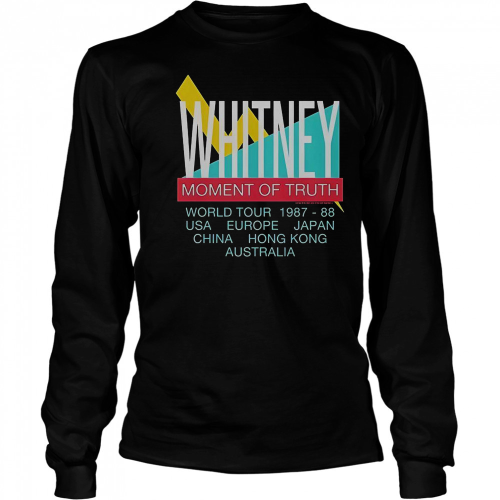 Whitney Houston Moment Of Truth World Tour 1987 88 T-Shirt Long Sleeved