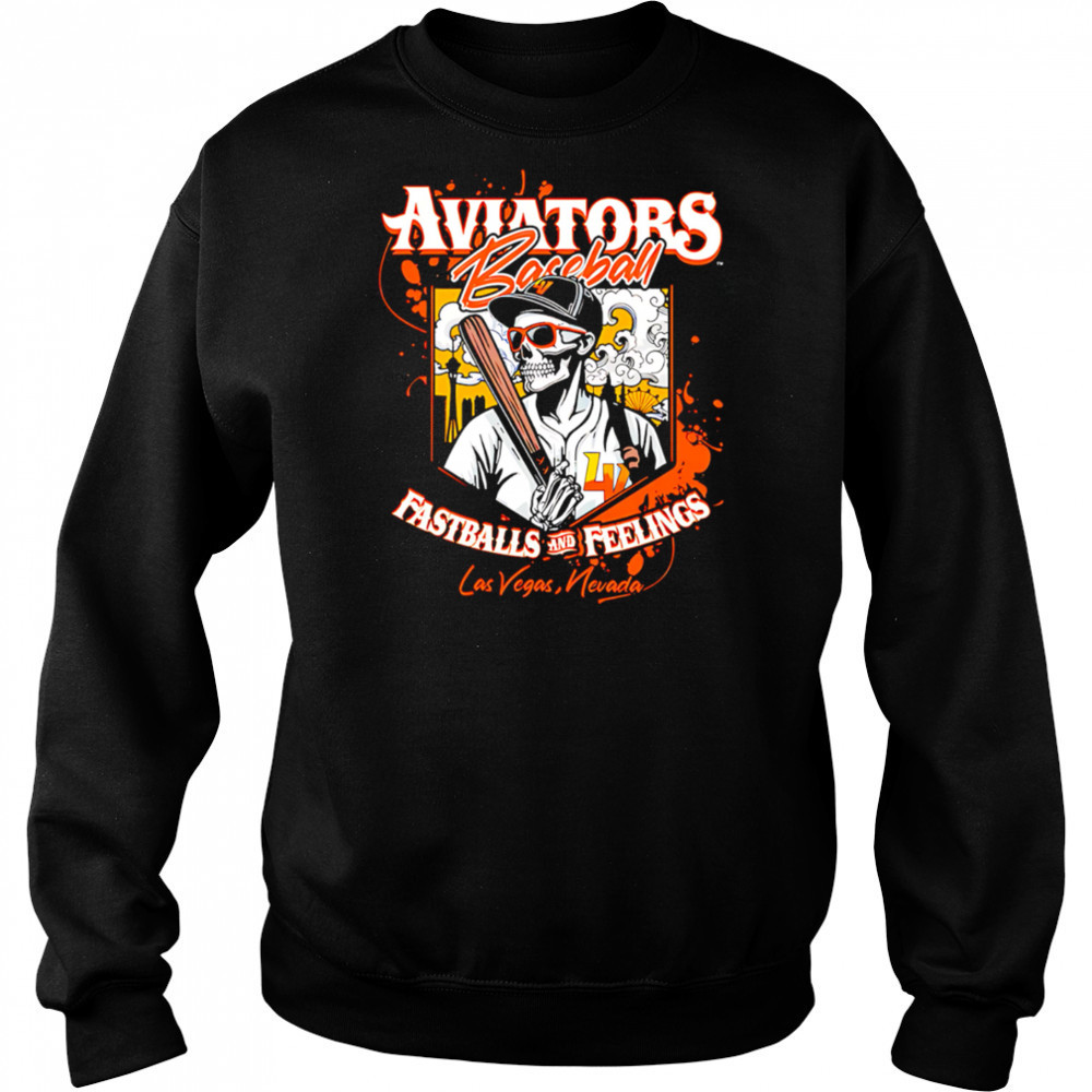Aviators Baseball Fastballs And Feelings Las Vegas Nevada Skeleton shirt Hoodie