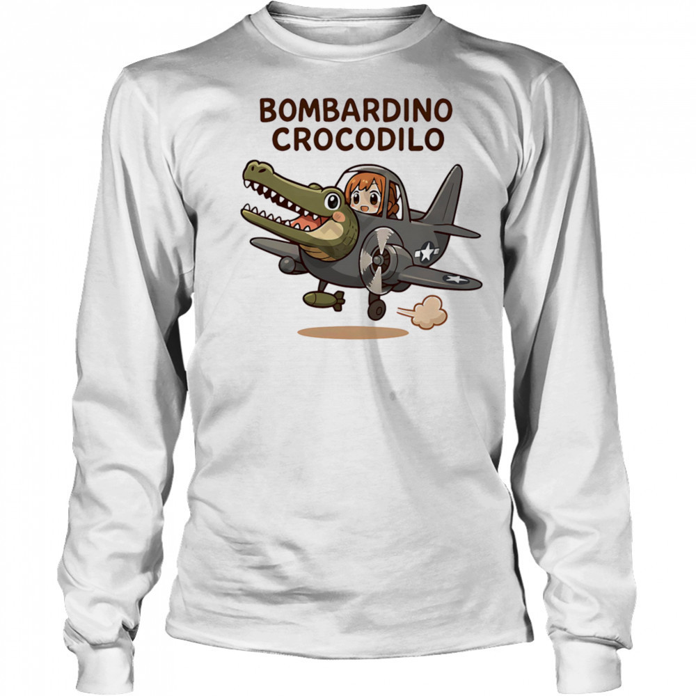 Bombardino Crocodilo cute shirt Long Sleeved