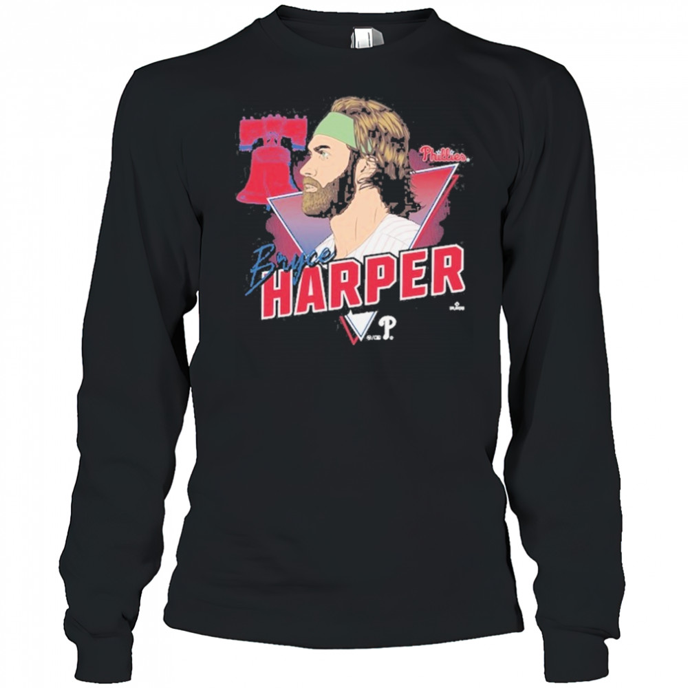 Bryce Harper Philadelphia Phillies ’47 Player Caricature Franklin T-Shirt Long Sleeved