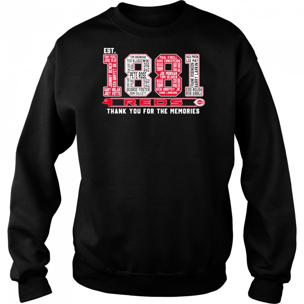 Cincinnati Reds Est 1881 Thank You For The Memories Unisex T-Shirt Hoodie