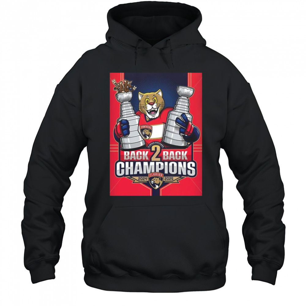 Florida Panthers Back To Back Stanley Cup 2025 Champions NHL The Cats Mascot Shirt Hoodie