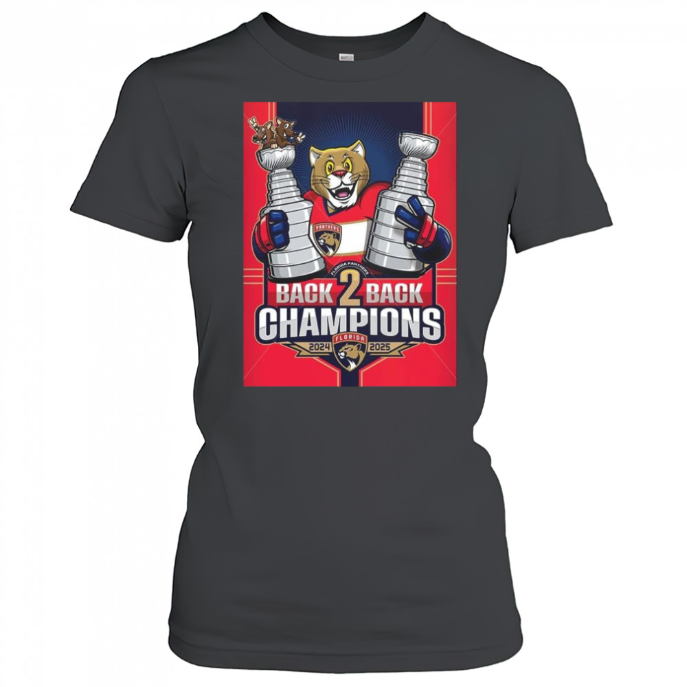 Florida Panthers Back To Back Stanley Cup 2025 Champions NHL The Cats Mascot Shirt Women's T-shirt