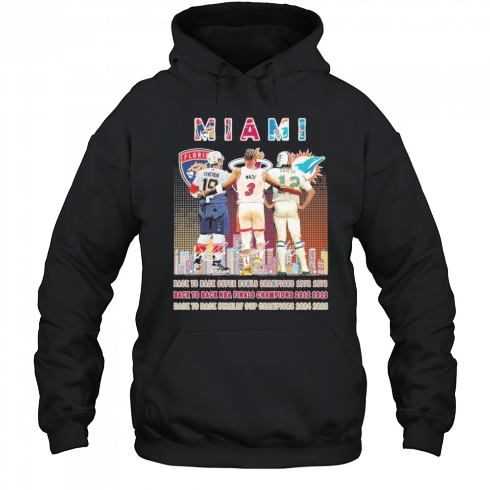 Florida Panthers x Miami Heat x Miami Dolphins Signature Unisex T-Shirt Hoodie