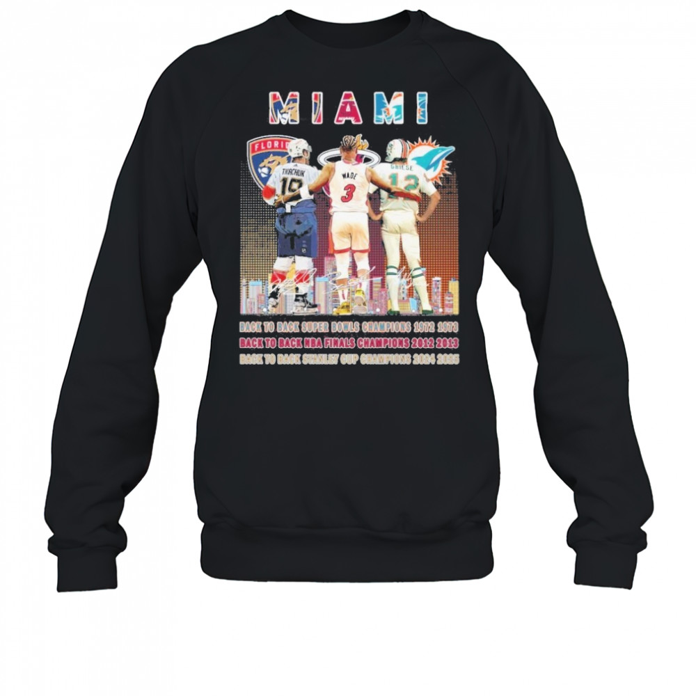 Florida Panthers x Miami Heat x Miami Dolphins Signature Unisex T-Shirt Sweatshirt