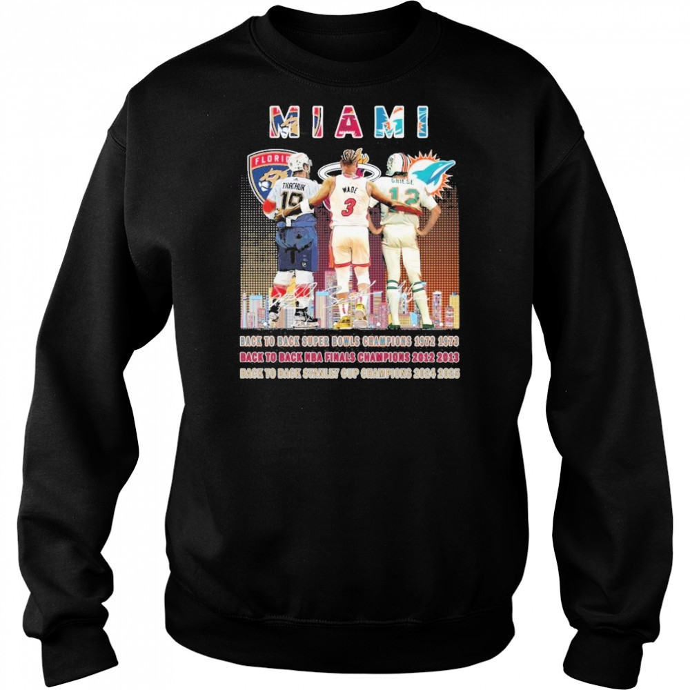 Florida Panthers x Miami Heat x Miami Dolphins Signature Unisex T-Shirt Hoodie
