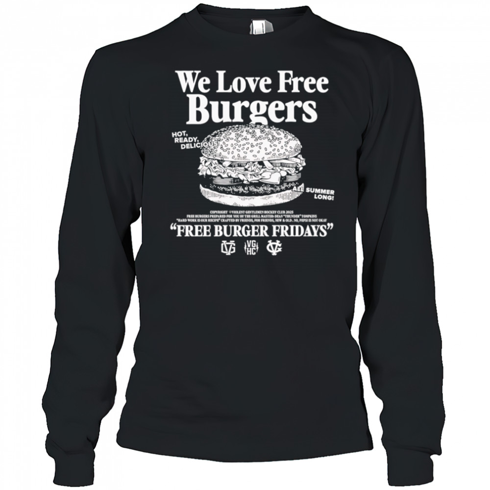 Free Burger Friday Premium shirt Long Sleeved