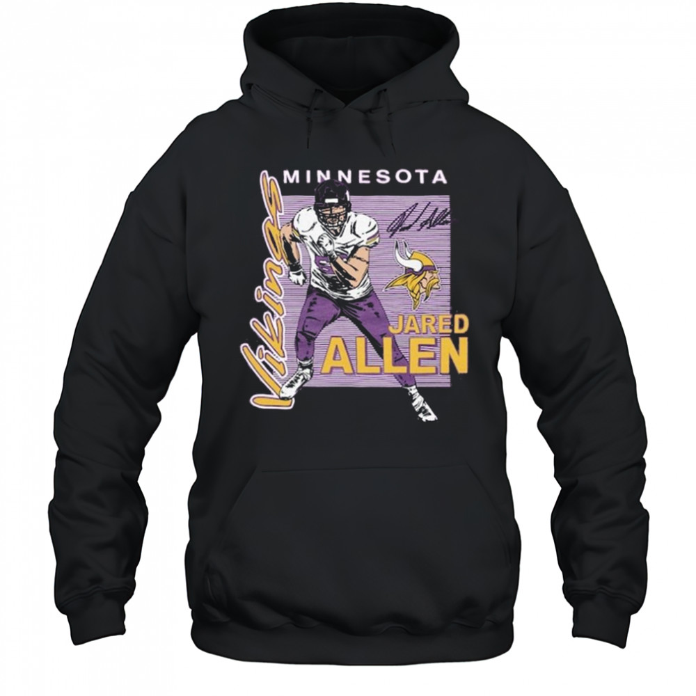Jared Allen Minnesota Vikings HOF Player Graphic Tri-Blend 2025 Shirt Hoodie