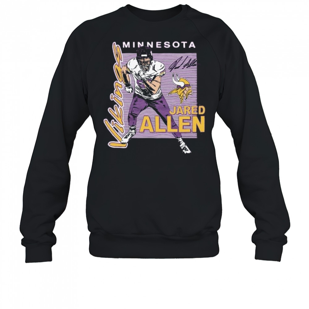 Jared Allen Minnesota Vikings HOF Player Graphic Tri-Blend 2025 Shirt Sweatshirt