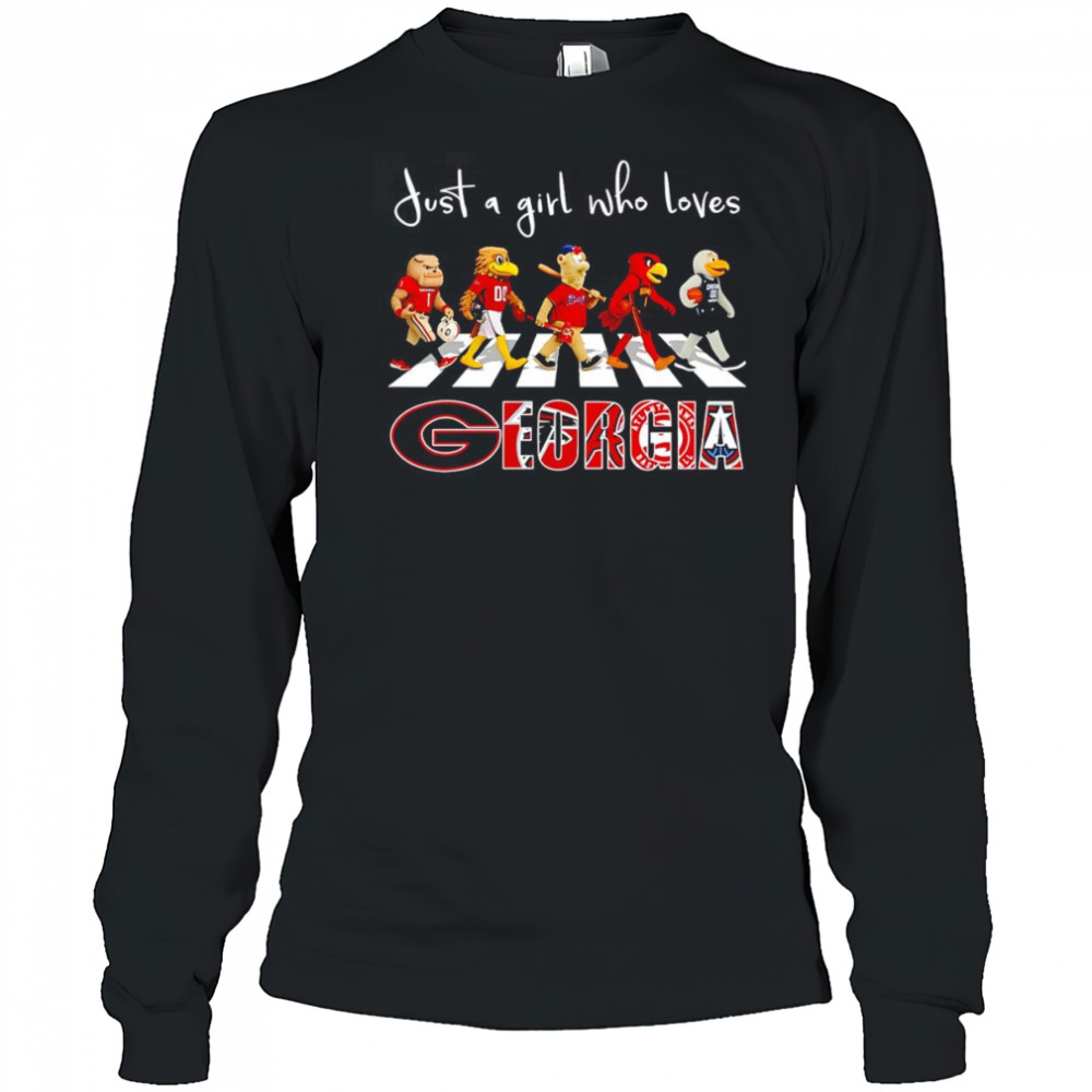 Just a girl who loves Georgia sports mascot shirt Long Sleeved