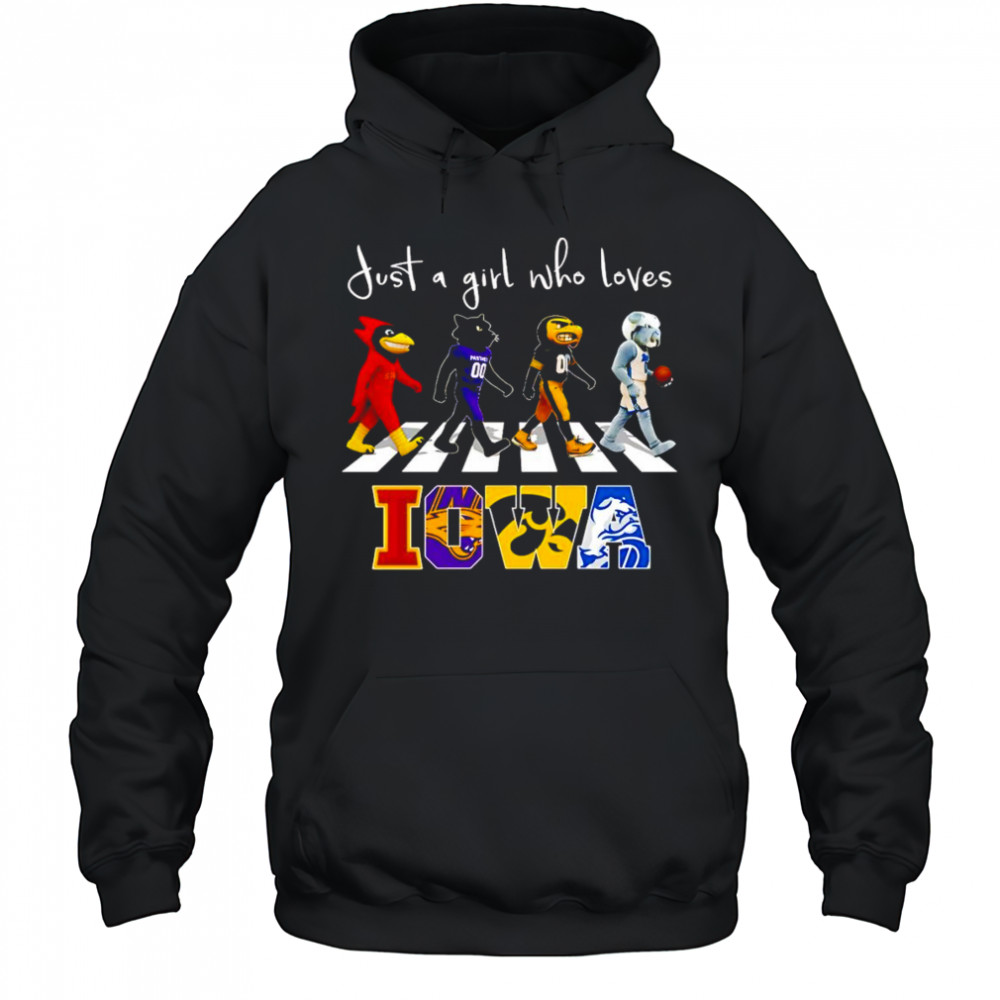 Just a girl who loves Iowa sports mascot shirt Hoodie