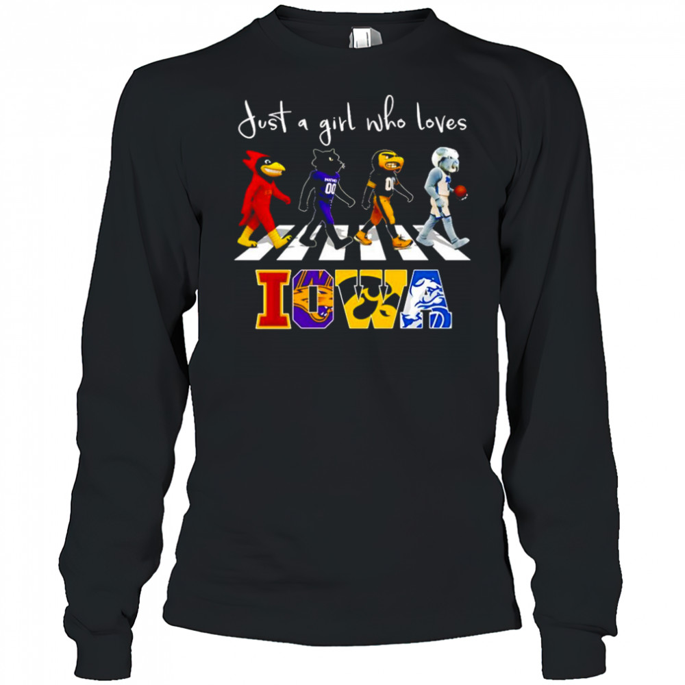 Just a girl who loves Iowa sports mascot shirt Long Sleeved
