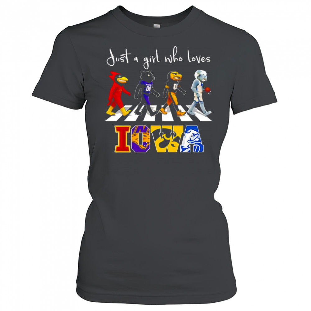 Just a girl who loves Iowa sports mascot shirt Women's T-shirt