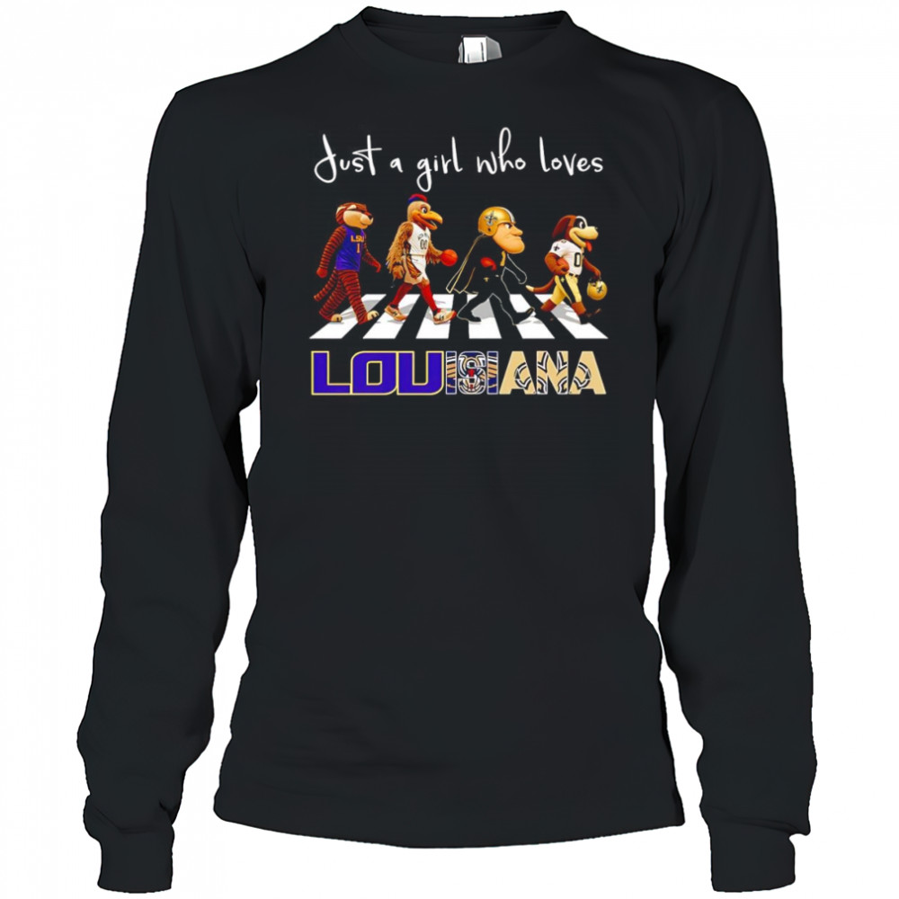 Just a girl who loves Louisiana sports mascot shirt Long Sleeved