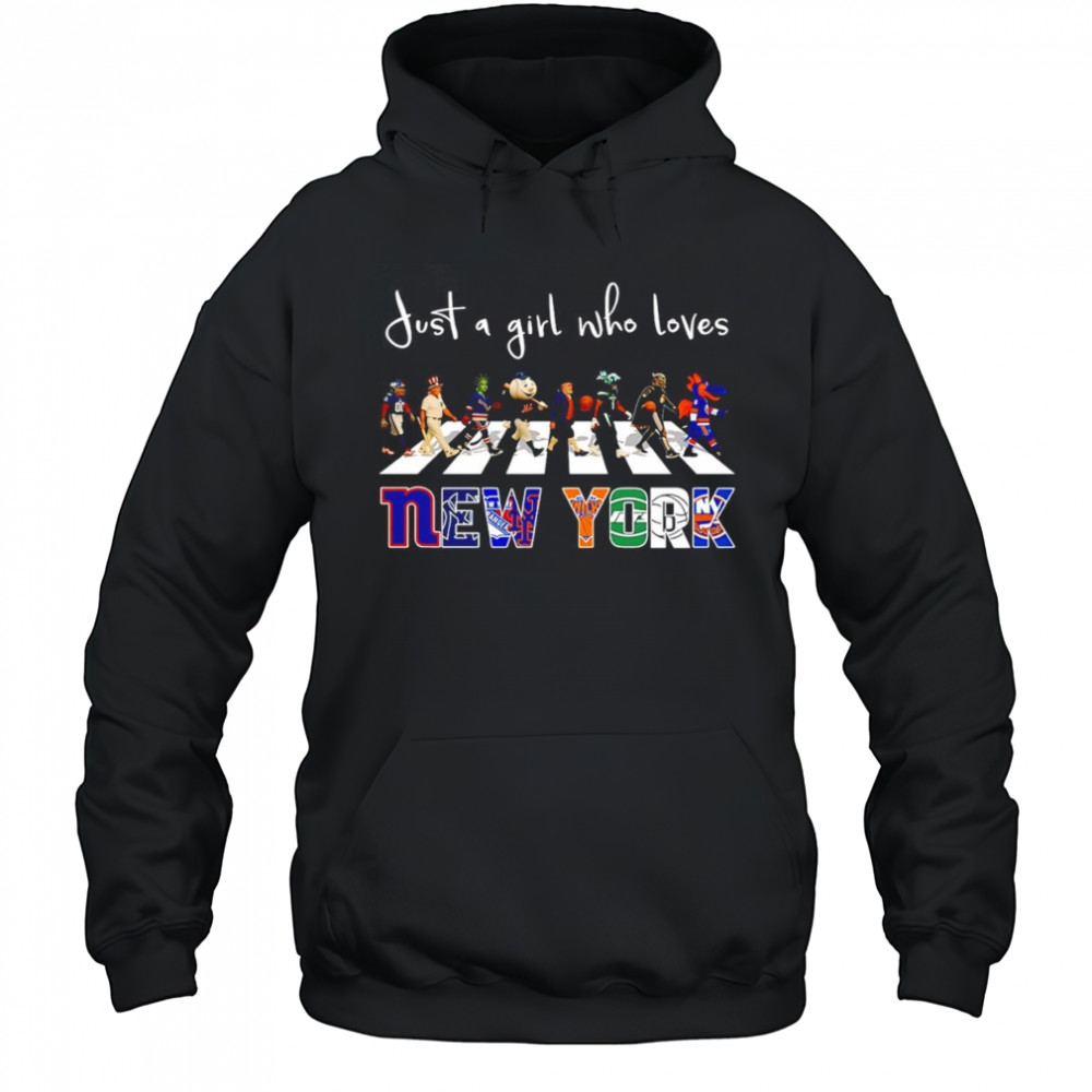 Just a girl who loves New York sports mascot shirt Hoodie