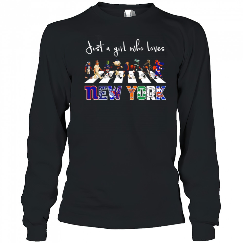 Just a girl who loves New York sports mascot shirt Long Sleeved