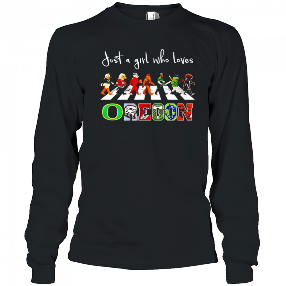 Just a girl who loves Oregon sports mascot shirt Long Sleeved