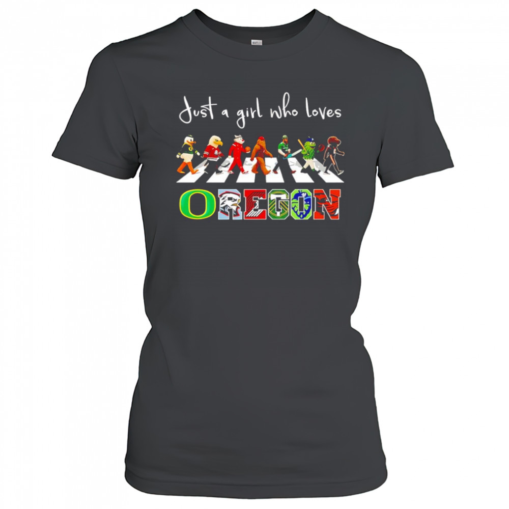 Just a girl who loves Oregon sports mascot shirt Women's T-shirt
