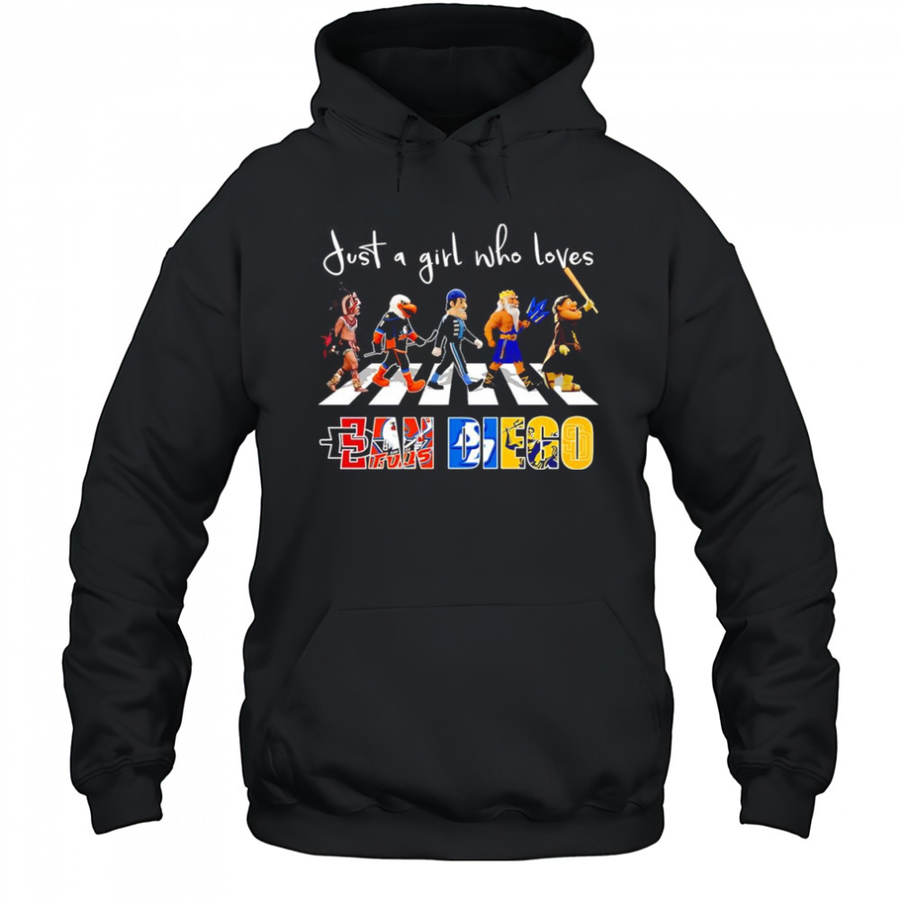 Just a girl who loves San Diego sports mascot shirt Hoodie