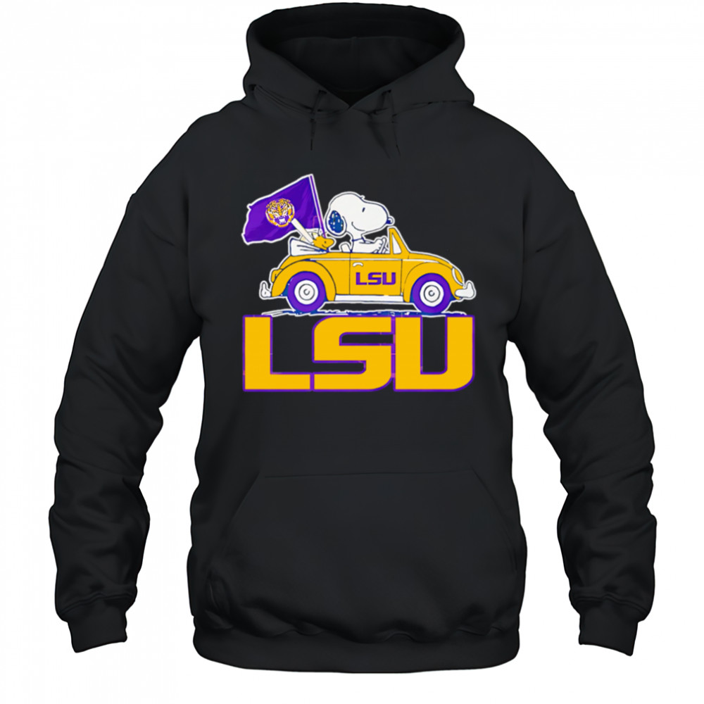 LSU Tigers x Snoopy go by car shirt Hoodie