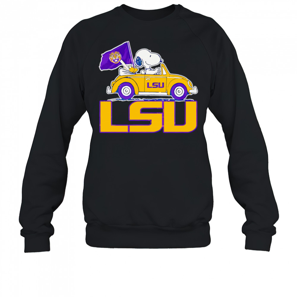 LSU Tigers x Snoopy go by car shirt Sweatshirt