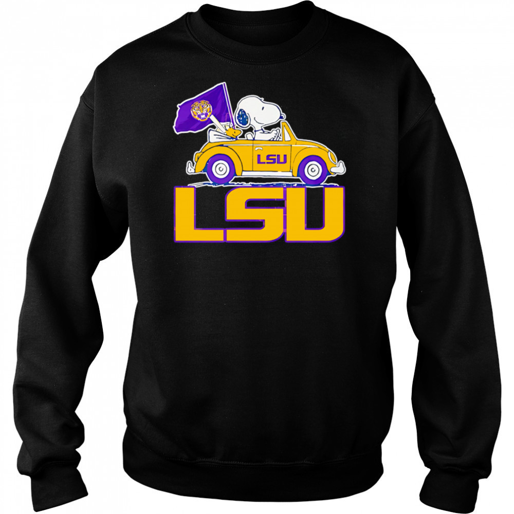 LSU Tigers x Snoopy go by car shirt Hoodie