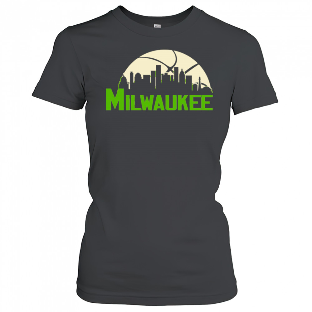 Milwaukee Bucks Cityscape Skyline style 2025 shirt Women's T-shirt