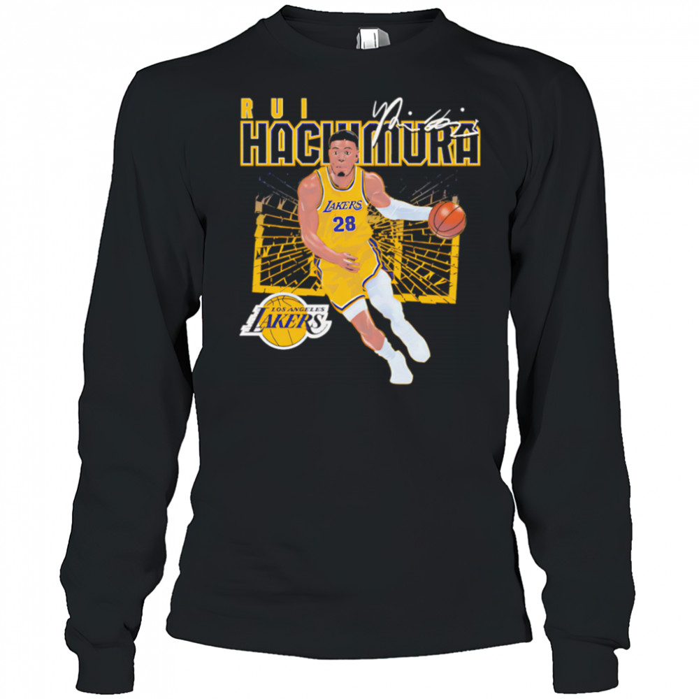 Rui Hachimura Los Angeles Lakers Shattered shirt Long Sleeved