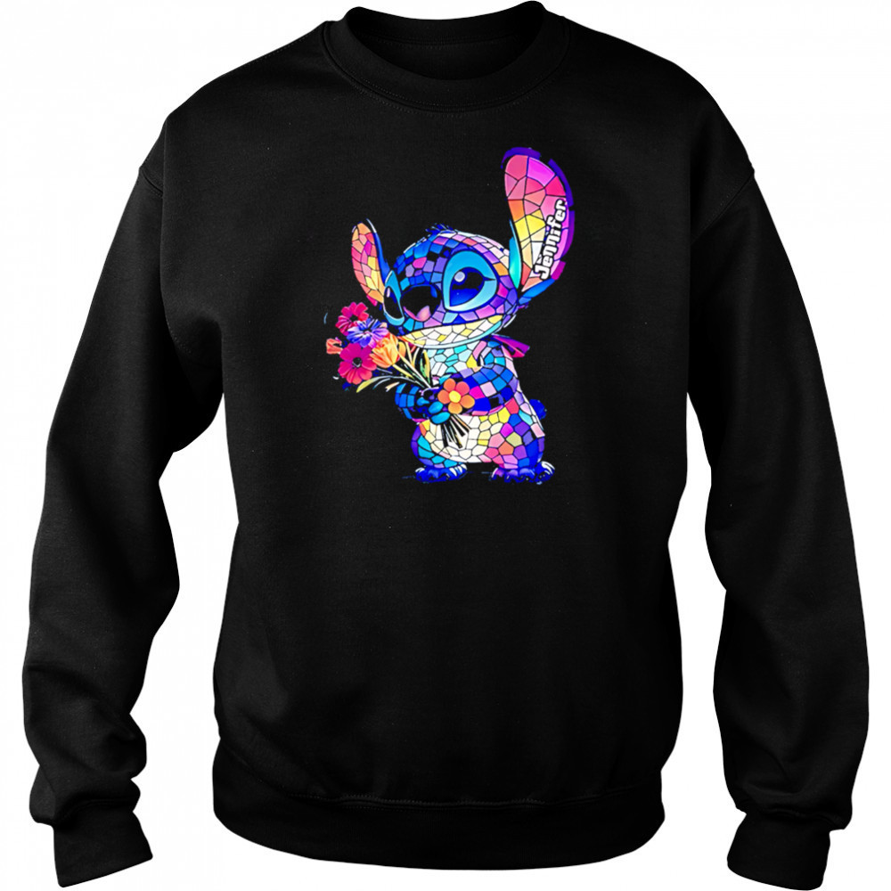 Stitch Monster with Flower LED Light shirt Hoodie