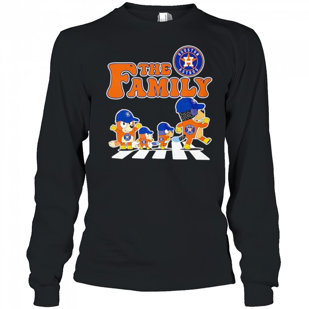 The Family Bluey vs Houston Astros MLB Baseball Abbey Road shirt Long Sleeved