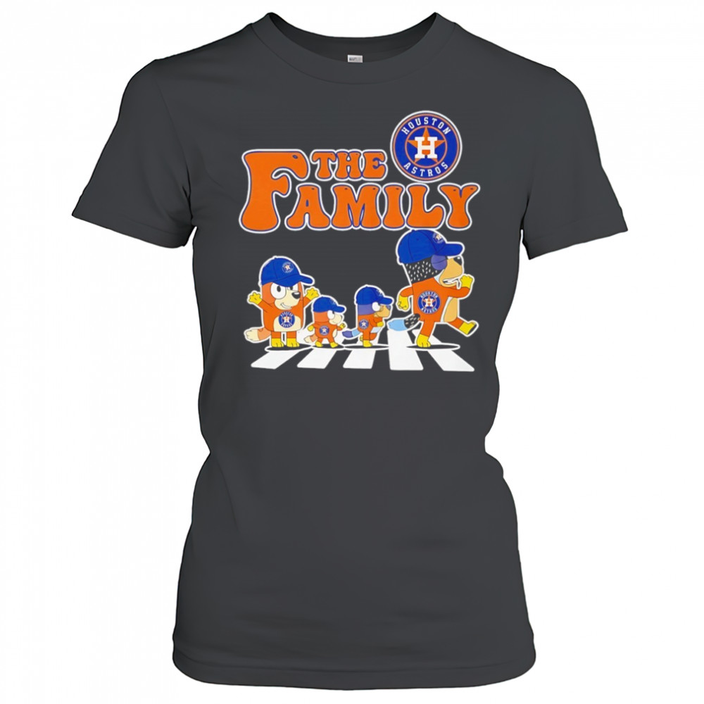 The Family Bluey vs Houston Astros MLB Baseball Abbey Road shirt Women's T-shirt