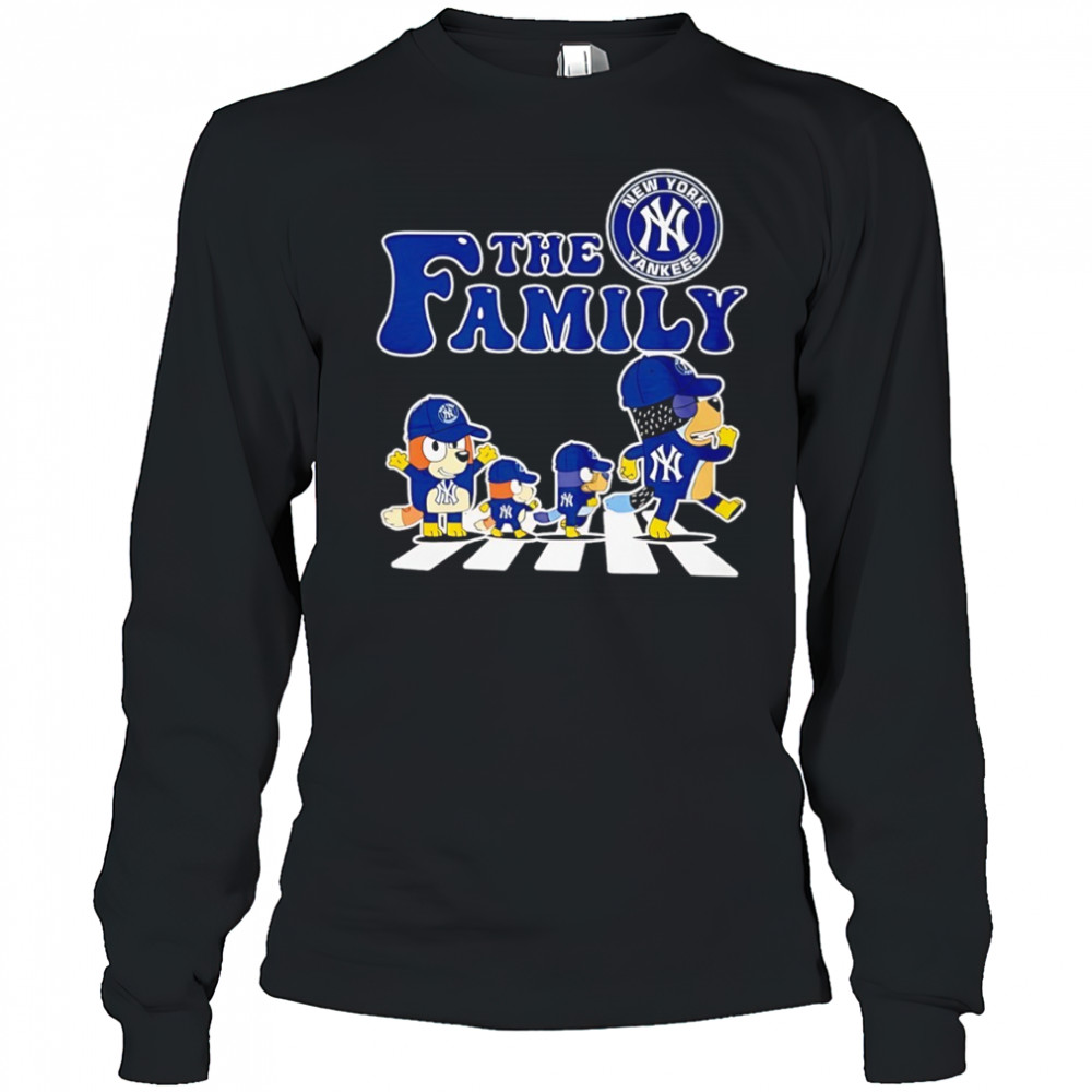 The Family Bluey vs New York Yankees MLB Baseball Abbey Road shirt Long Sleeved