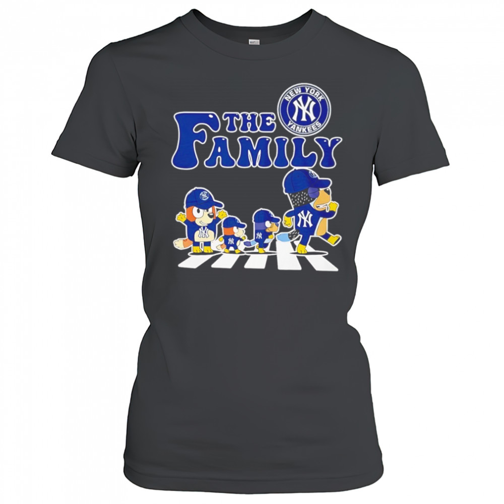 The Family Bluey vs New York Yankees MLB Baseball Abbey Road shirt Women's T-shirt