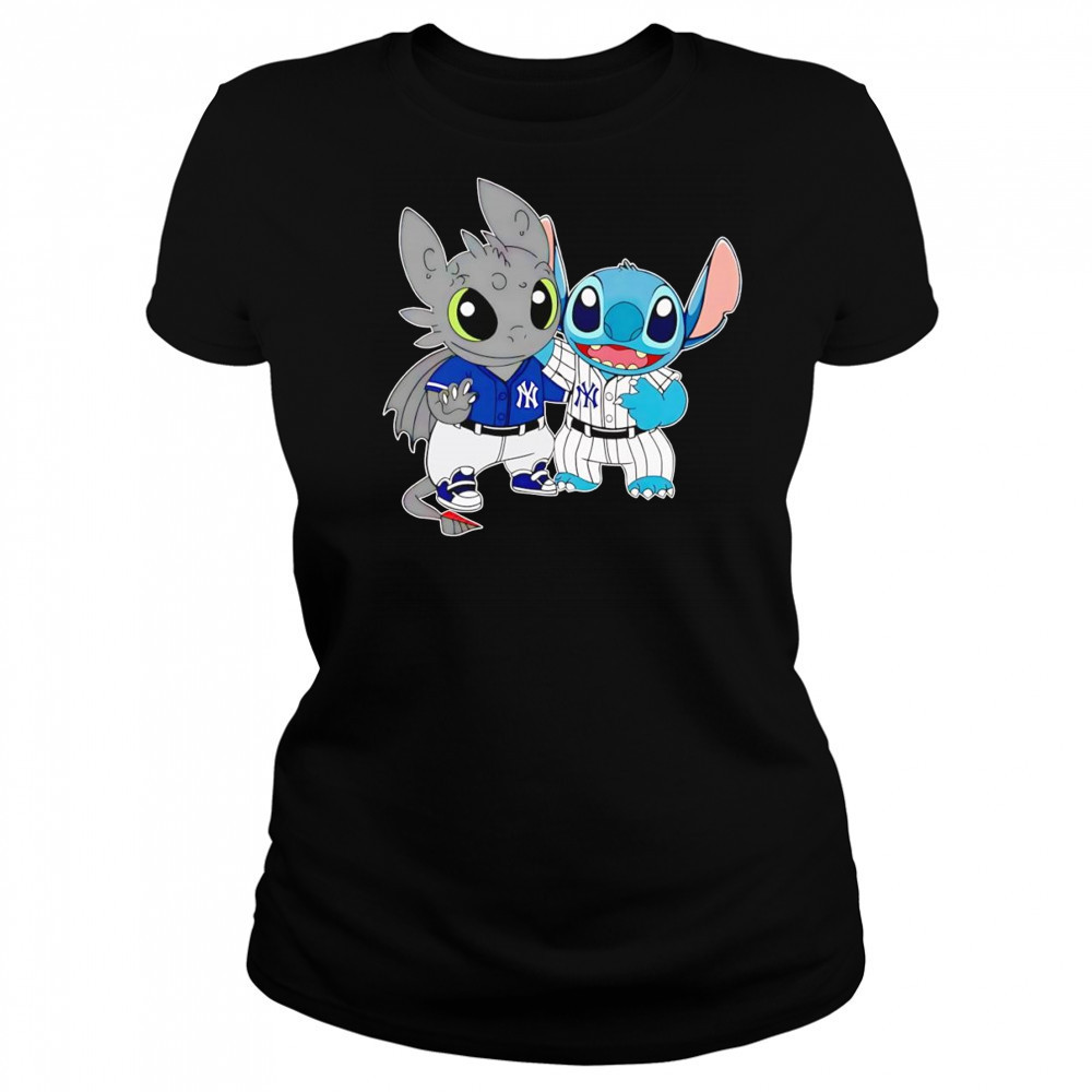 Toothless Night Fury and Stitch New York Yankees shirt Women's T-shirt