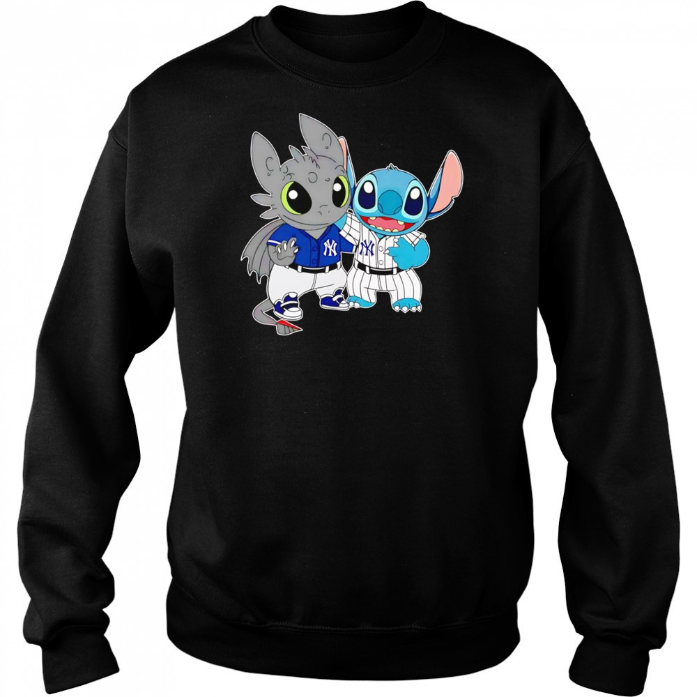 Toothless Night Fury and Stitch New York Yankees shirt Hoodie