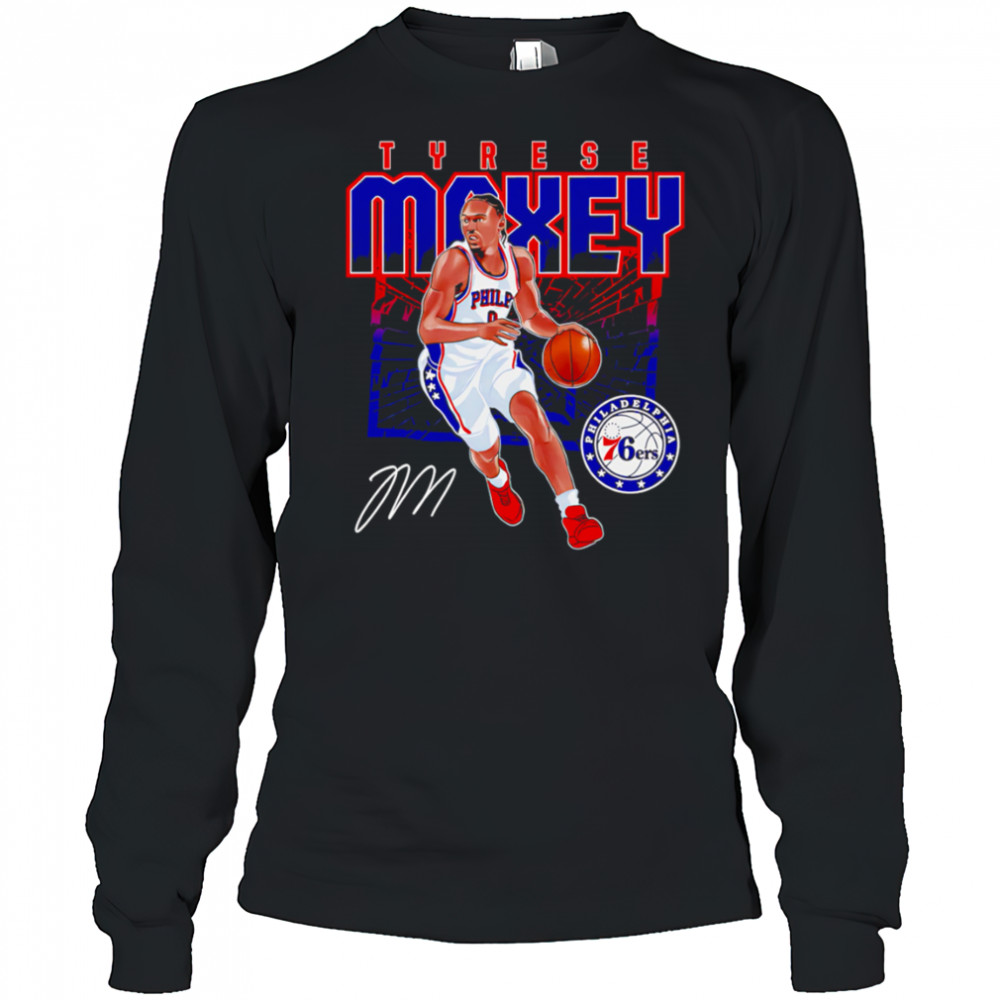 Tyrese Maxey Philadelphia 76ers Shattered shirt Long Sleeved