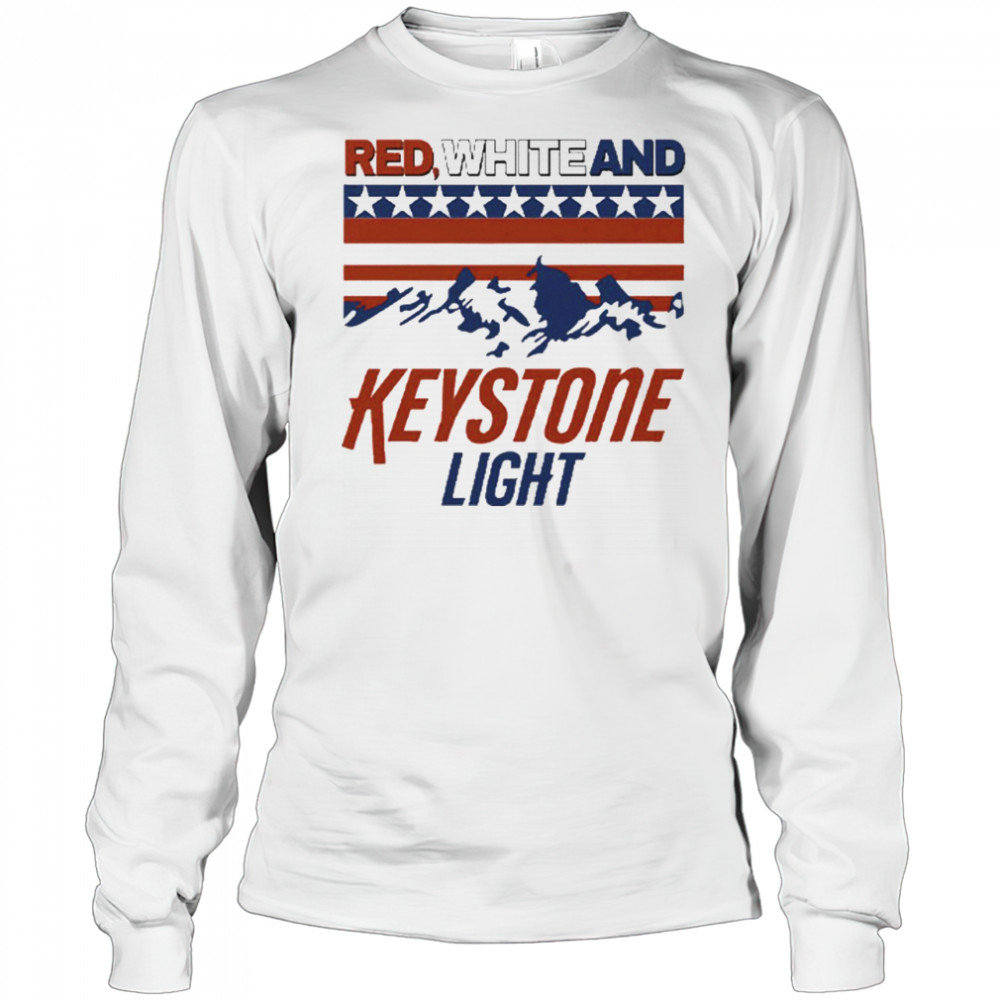Red White And Keystone Light 4th Of July T-Shirt Long Sleeved