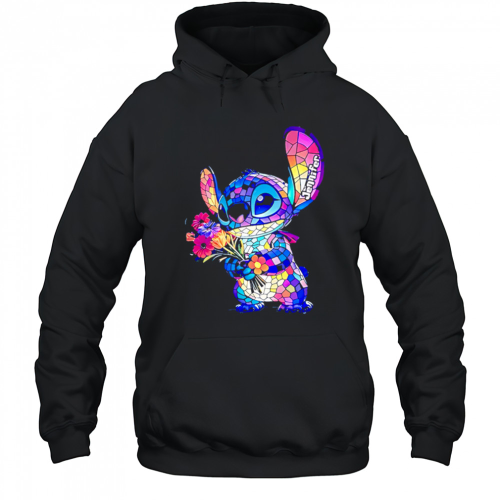 Stitch Monster with Flower LED Light shirt Hoodie