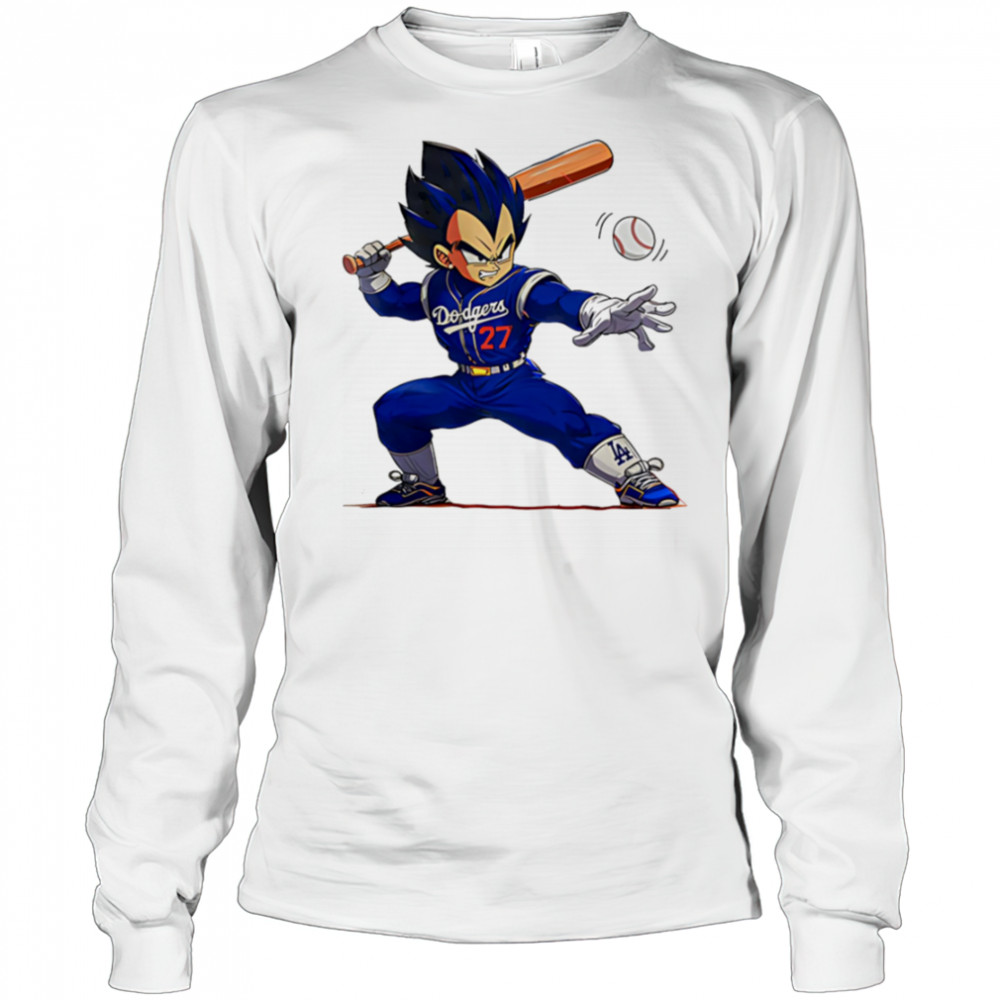 Vegeta Dodgers baseball shirt Long Sleeved