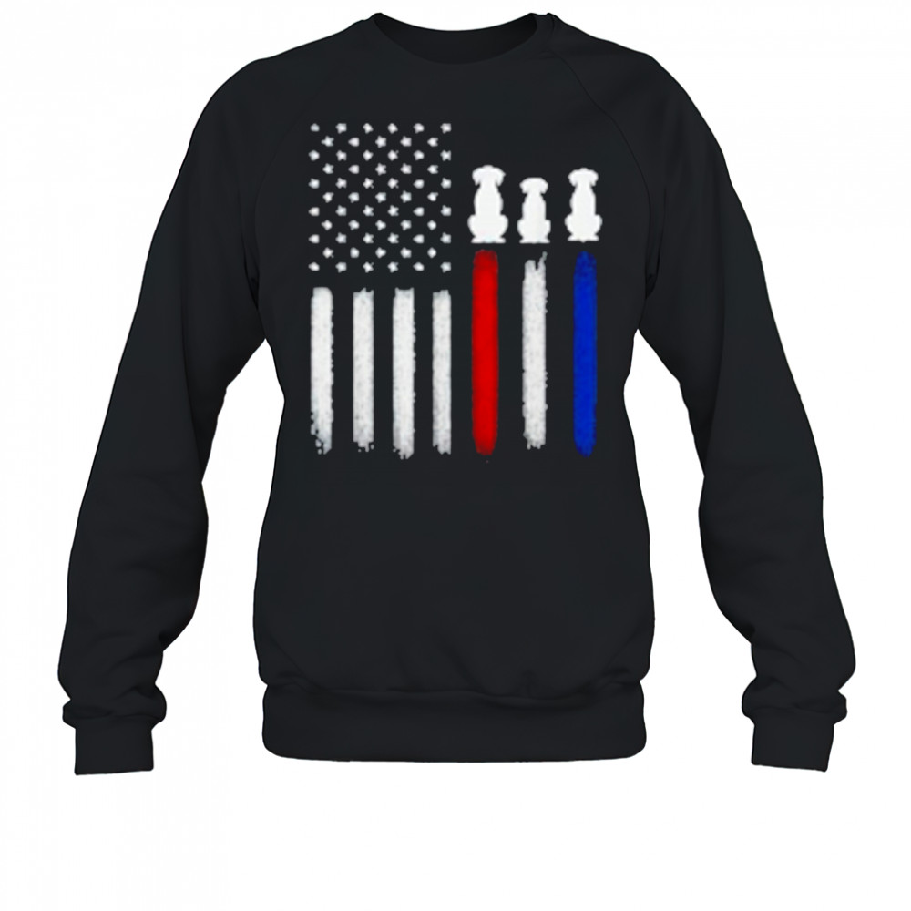 American Flag with Dog Silhouettes, Pet Lover 4th of July T-Shirt Sweatshirt
