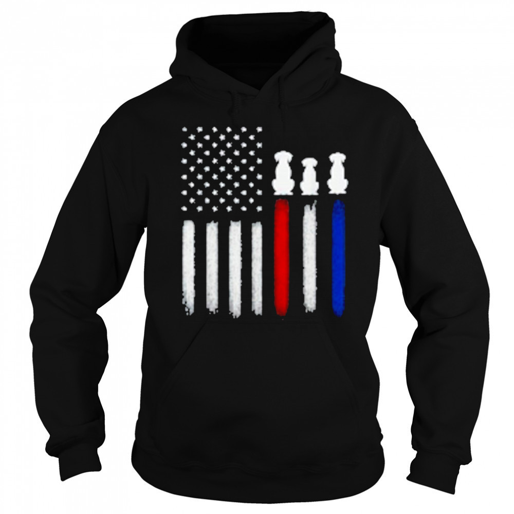 American Flag with Dog Silhouettes, Pet Lover 4th of July T-Shirt Sweatshirt