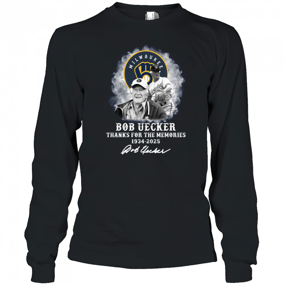 Bob Uecker Thank For The Memories 1934 2025 Signature T-Shirt Long Sleeved