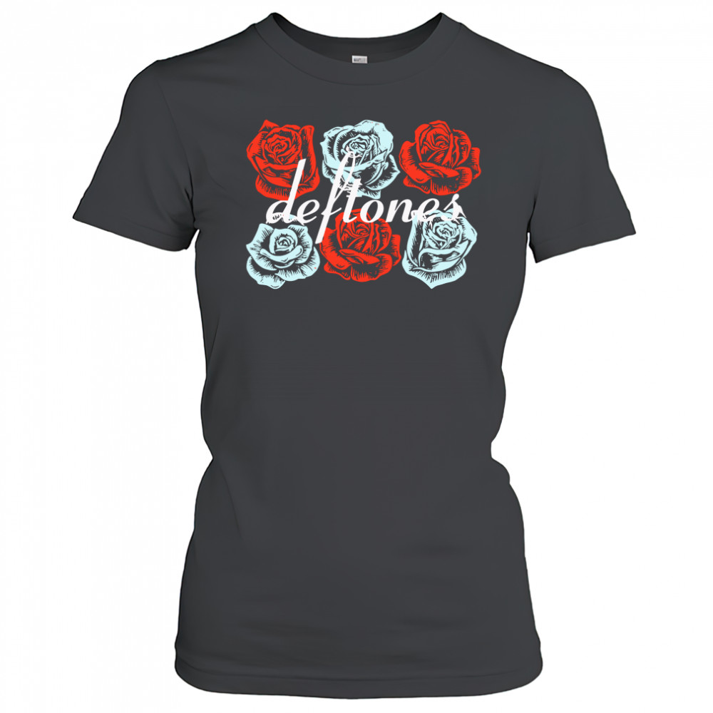 Deftones Red & Blue Roses Boyfriend Fit Girls T-shirt Women's T-shirt