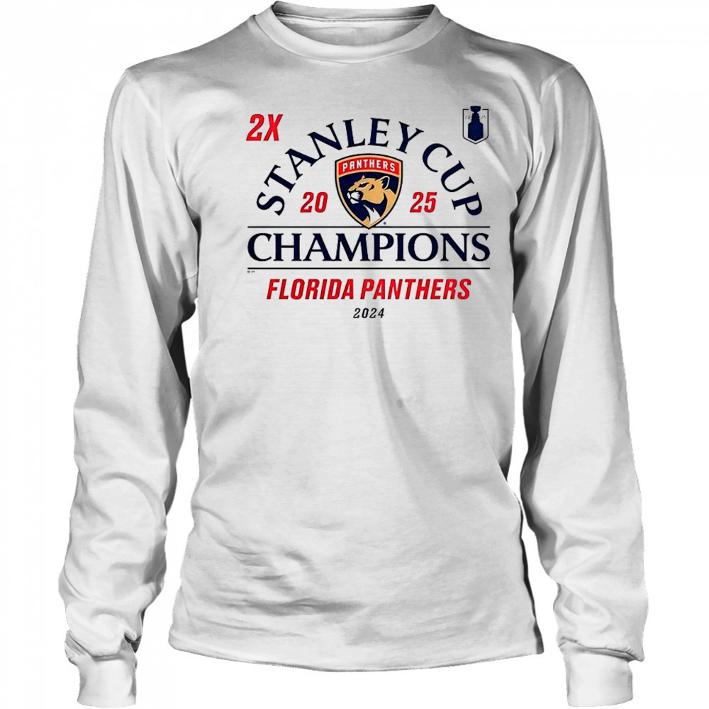 Florida Panthers 2024-2025 Back-To-Back Stanley Cup Champions Top Line T-Shirt Long Sleeved