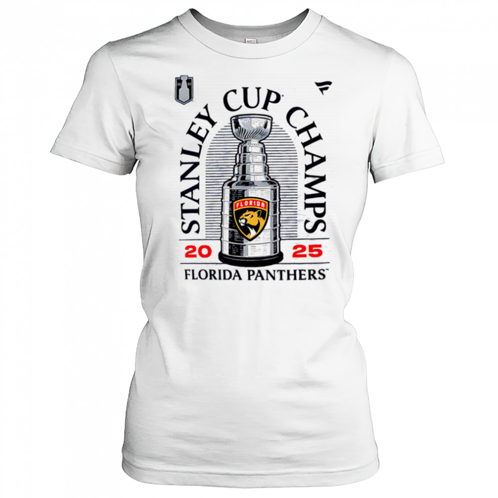 Florida Panthers Fanatics 2025 Stanley Cup Champions Locker Room shirt Women's T-shirt