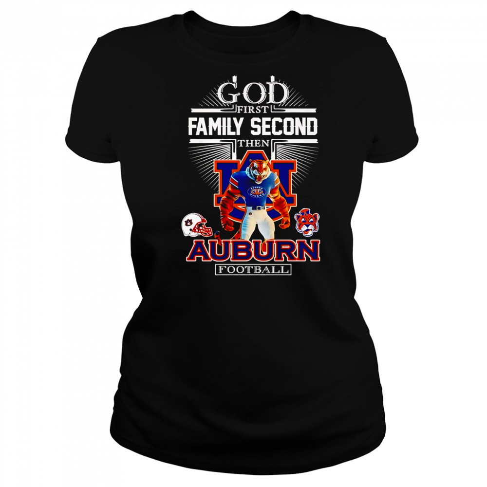 God first family second then Auburn football mascot shirt Women's T-shirt