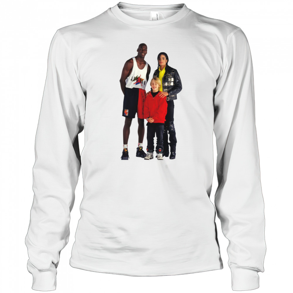 Michael Jordan Michael Jackson and Macaulay Culkin shirt Long Sleeved