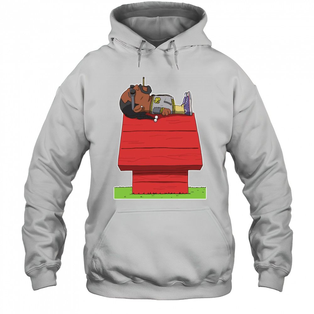 Peanuts Snoopy parody smoking Snoop Dogg on Rooftop shirt Hoodie